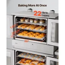 VEVOR Double Deck Gas Convection Oven, 14 cu.ft Full-Size Commercial Convection Oven, 40,000 BTU x 2 Powerful Burners, Natural Gas Commercial Ovens with Two Fan Modes, for Bakery, Restaurant & Kitchen