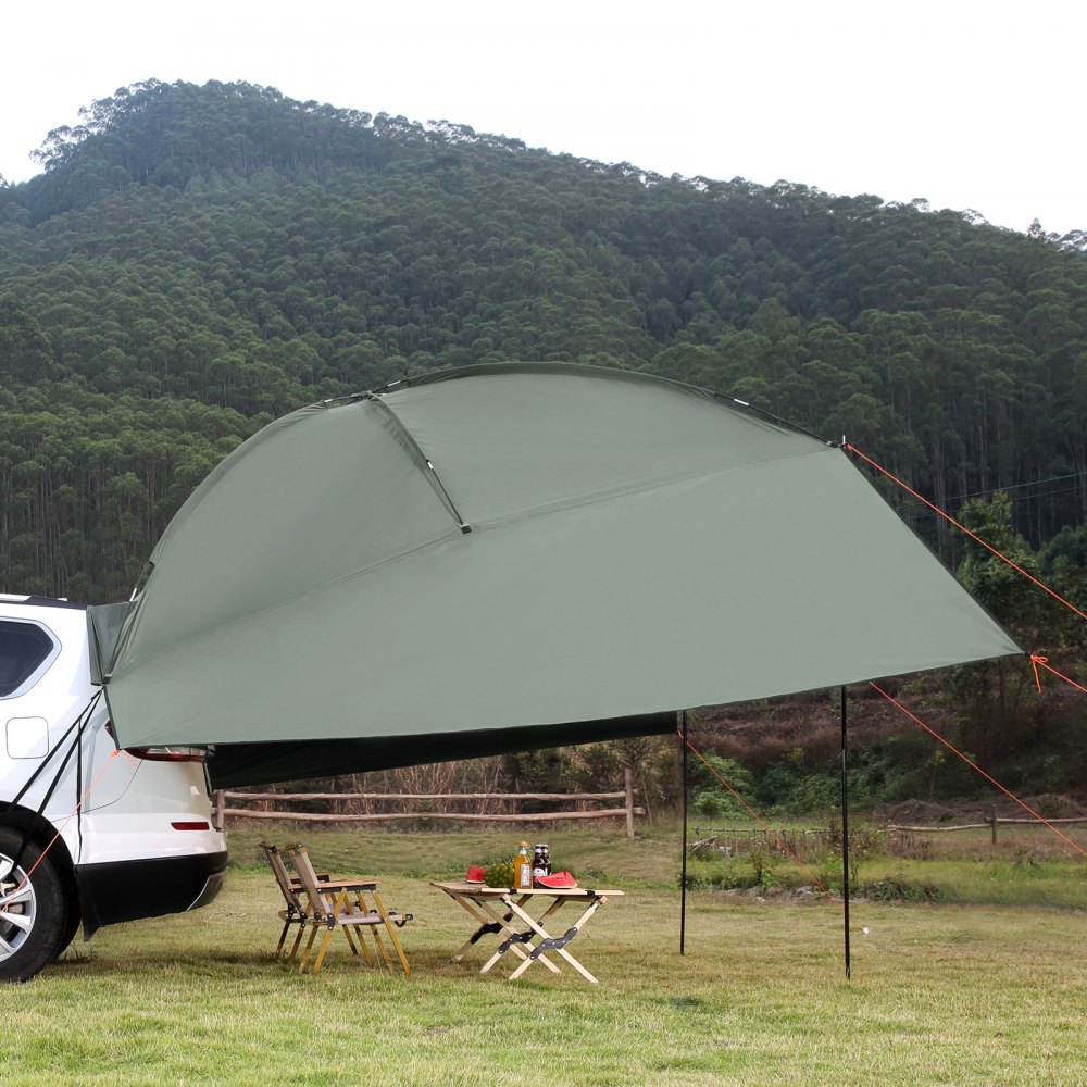 VEVOR Vehicle Awning, Large 10' x 7' Shade Coverage Πλαϊνή τέντα αυτοκινήτου, PU2000mm UV50+ Τέντα αυτοκινήτου με εκτεταμένα πλαϊνά κουβούκλια και φορητή τσάντα αποθήκευσης, Κατάλληλη για φορτηγά, SUV, Van, Campers