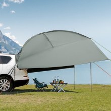 VEVOR Vehicle Awning, Large 10' x 7' Shade Coverage Car Side Awning, PU2000mm UV50+ Car Awning with Extended Side Canopies and Portable Storage Bag, Suitable for Truck, SUV, Van, Campers