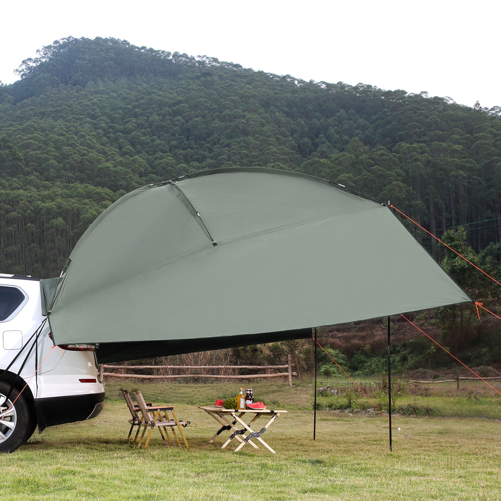 VEVOR Vehicle Awning, Large 10' x 7' Shade Coverage Πλαϊνή τέντα αυτοκινήτου, PU2000mm UV50+ Τέντα αυτοκινήτου με εκτεταμένα πλαϊνά κουβούκλια και φορητή τσάντα αποθήκευσης, Κατάλληλη για φορτηγά, SUV, Van, Campers