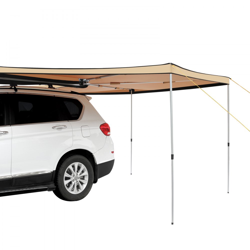 VEVOR Vehicle Awning 270 Degree, 8.2' Height Retractable Car Side Awning, PU3000mm UV50+ Car Awning with Waterproof Storage Bag, Suitable for Truck, SUV, Van, Campers