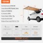 VEVOR Car Side Awning, Large 4.6'x6.6' Shade Coverage Vehicle Awning, PU3000mm UV50+ Retractable Car Awning with Waterproof Storage Bag, Suitable for Truck, SUV, Van, Campers