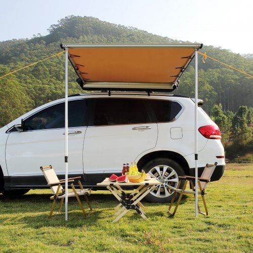 Auvent Latéral Voiture Portable 300x200cm Imperméable - Tente Camping Voiture Tout-Terrain