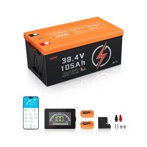 VEVOR 36V 105Ah Golf Cart Lithium Battery, 36 Volt Golf Cart Battery with 200A BMS, LCD Monitor and Mobile APP, LiFePO4 Battery with 600A Peak Current, ABS Shell and 4000+ Cycles, for Golf Carts | VEVOR US