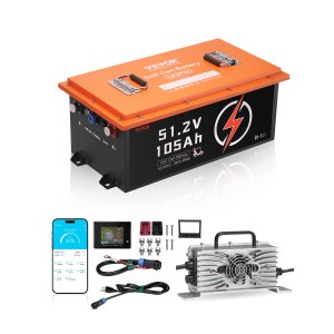 VEVOR 48V 105Ah Golf Cart Lithium Battery, 48 Volt Golf Cart Battery with 200A BMS, Touch Monitor and Mobile APP, LiFePO4 Battery with 600A Peak Current, 20A Charger and 4000+ Cycles, for Golf Carts | VEVOR US