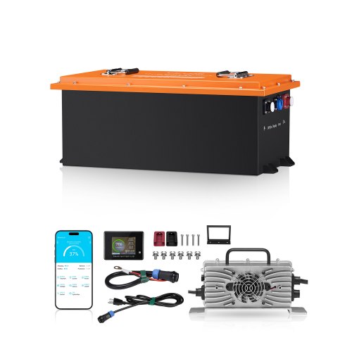 48V 105Ah Golf Cart Lithium Battery with 20A Charger and Touch Monitor