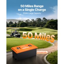 VEVOR 48V 105Ah Golf Cart Lithium Battery with 20A Charger and Touch Monitor