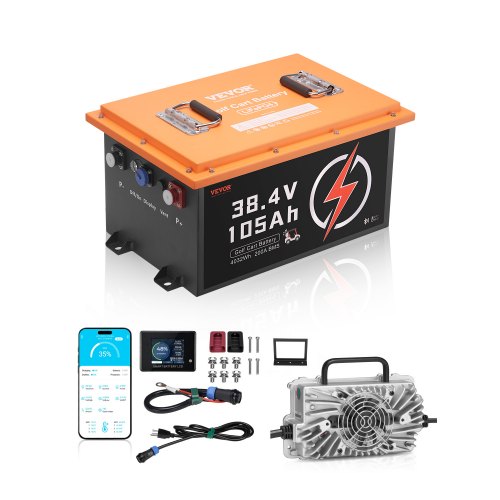 36V 105Ah Golf Cart Lithium Battery with 20A Charger and Touch Monitor