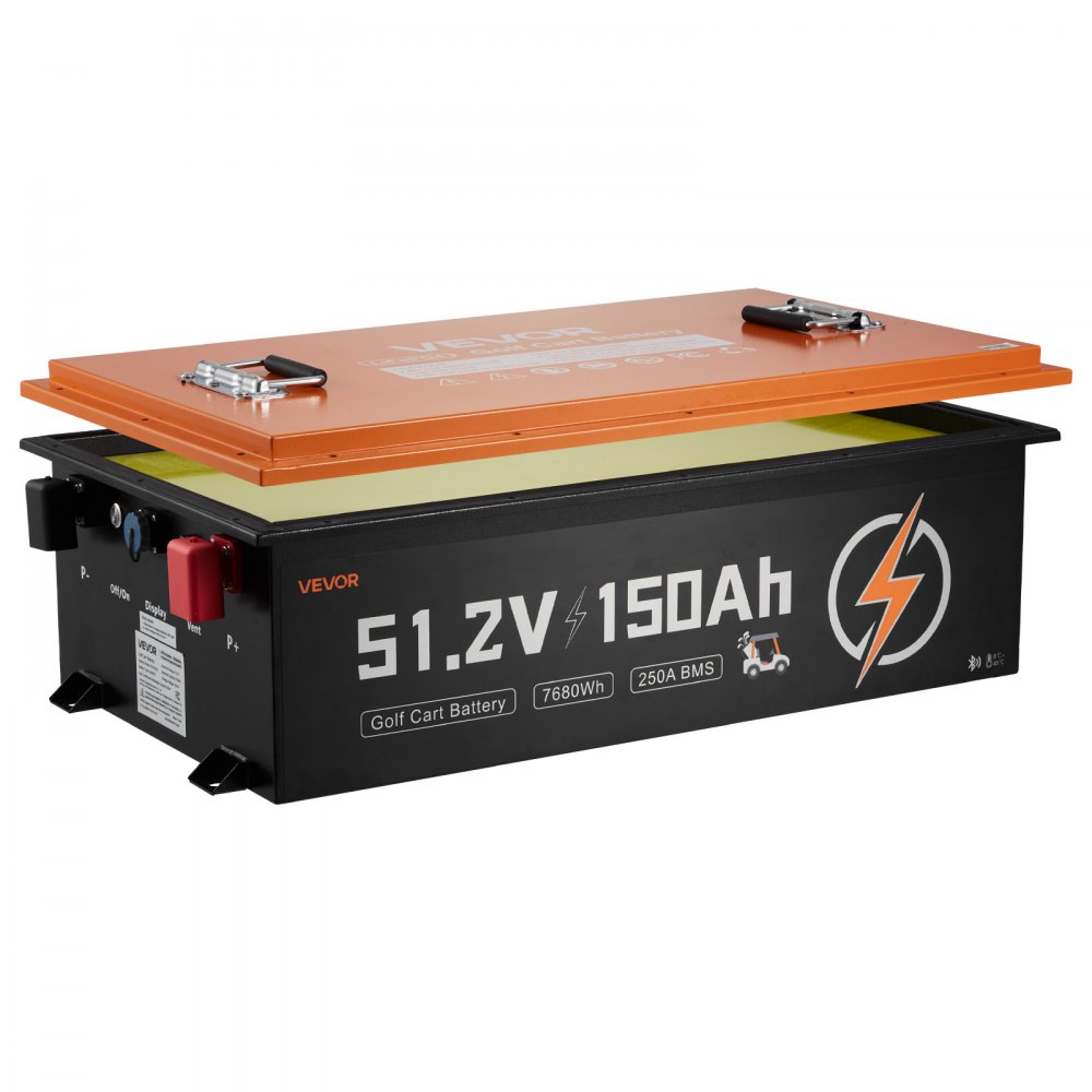 VEVOR 48V (51.2V) 150AH Lithium Golf Cart Battery, with 20A Charger, Lifepo4 Battery Kit, Built-in 250A BMS, with Bluetooth & Touch Monitor, 2C Discharge, 4000 Cycles, for Golf Carts, Trolling Motors