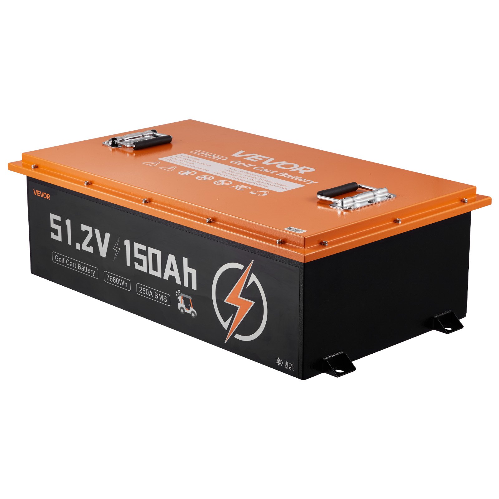 VEVOR 48V (51.2V) 150AH Lithium Golf Cart Battery, with 20A Charger, Lifepo4 Battery Kit, Built-in 250A BMS, with Bluetooth & Touch Monitor, 2C Discharge, 4000 Cycles, for Golf Carts, Trolling Motors