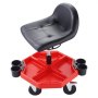 VEVOR Rolling Garage Stool, Adjustable Height, 17 x 15 in Comfort Cushion,Round Shop Stool with Parts Tray,All-Terrain 5" Casters with Two Brakes Mechanic Roller Seat