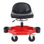 VEVOR Rolling Garage Stool, Adjustable Height, 17 x 15 in Comfort Cushion,Round Shop Stool with Parts Tray,All-Terrain 5" Casters with Two Brakes Mechanic Roller Seat