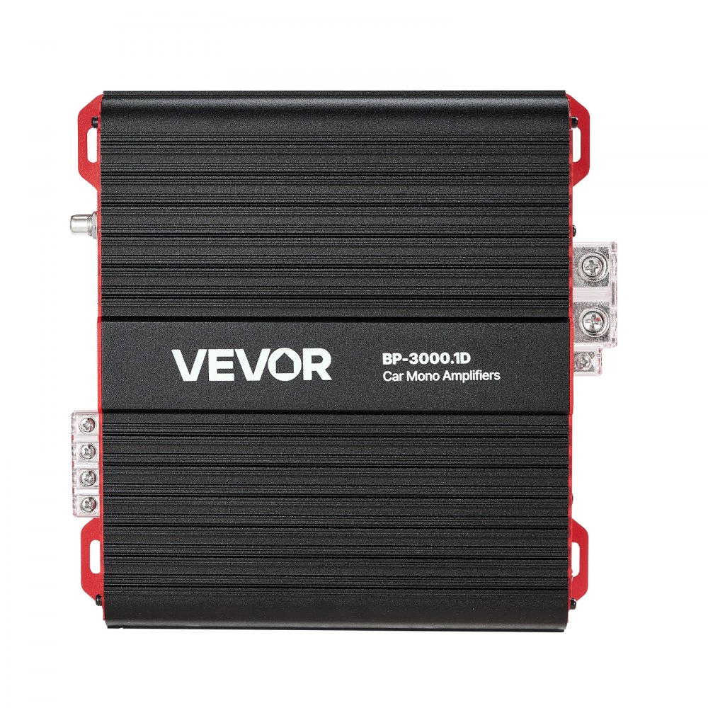 VEVOR Monoblock Car Amplifier, 3000W RMS MAX, 1/2/4 Ohm Stable, 1-Channel Class D Car Audio Amplifier with Remote Subwoofer Level Control, Low Pass Filter and Bass Boost, Volume Controller Included