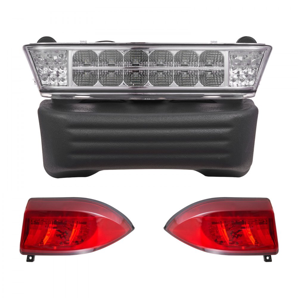 Kit de luces para carrito de golf VEVOR de 12 V, homologado para circular, con faros delanteros y traseros LED, arnés de cableado, intermitentes, luces de emergencia, bocina, pastillas de freno y carcasa ABS, para Club Car Precedent 2004-2008
