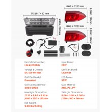 12V Golf Cart LED Headlight Tail Light Kit For Club Car Precedent 2004-2008