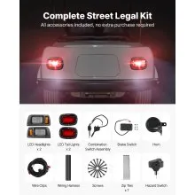 12V Golf Cart LED Headlight Tail Light Kit Legal Street For Club Car DS 1993-Up
