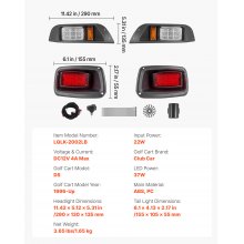 Kit de luces traseras LED de 12 voltios para carrito de golf Club Car DS (modelos 1993 en adelante)
