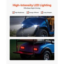 12 Volt Golf Cart LED Headlight Tail Light Kit For EZGO TXT 1996-2013 Models