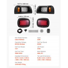 12 Volt Golf Cart LED Headlight Tail Light Kit For EZGO TXT 1996-2013 Models