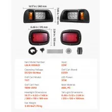 12 Volt Golf Cart LED Headlight Tail Light Kit For EZGO TXT 1996-2013 Models