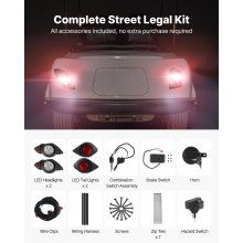 12V Golf Cart LED Headlight Tail Light Kit Legal Street For Yamaha G29 2007-Up