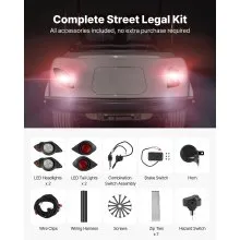 12V Golf Cart LED Headlight Tail Light Kit Legal Street For Yamaha G29 2007-Up