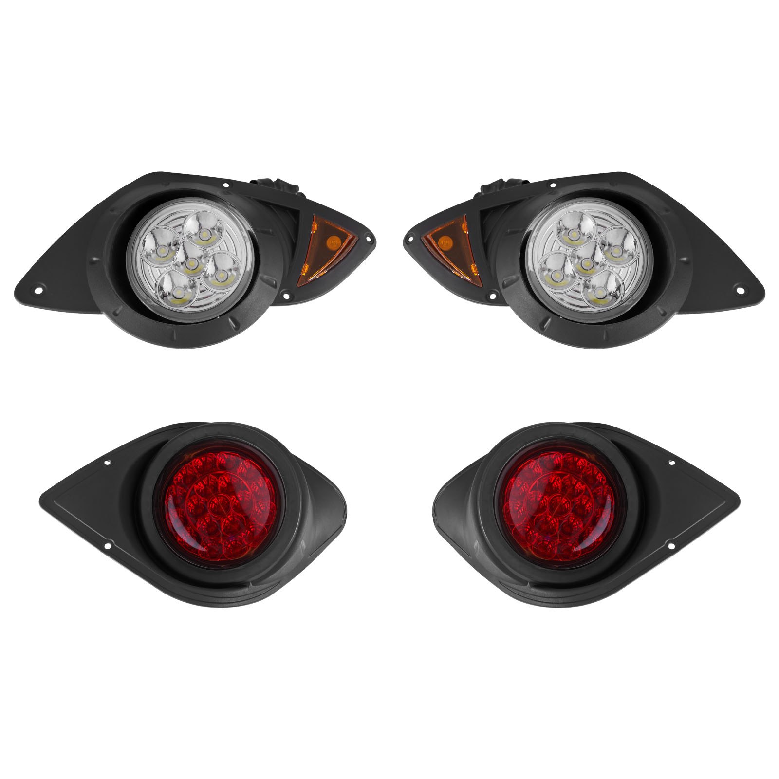 VEVOR Golf Cart Light Kit, 12 Volt, Street Legal LED Headlight and Taillight Kit with Wiring Harness, Turn Signals, Hazard Light, Switch Horn, Brake Pad, Zip Ties, ABS Housing, for Yamaha G29 2007-Up