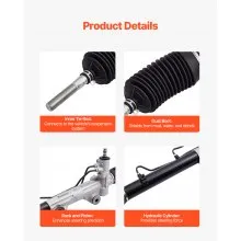 Hydraulic Power Steering Rack and Pinion 2000-2004 Toyota Tundra 3.4L 4.7L