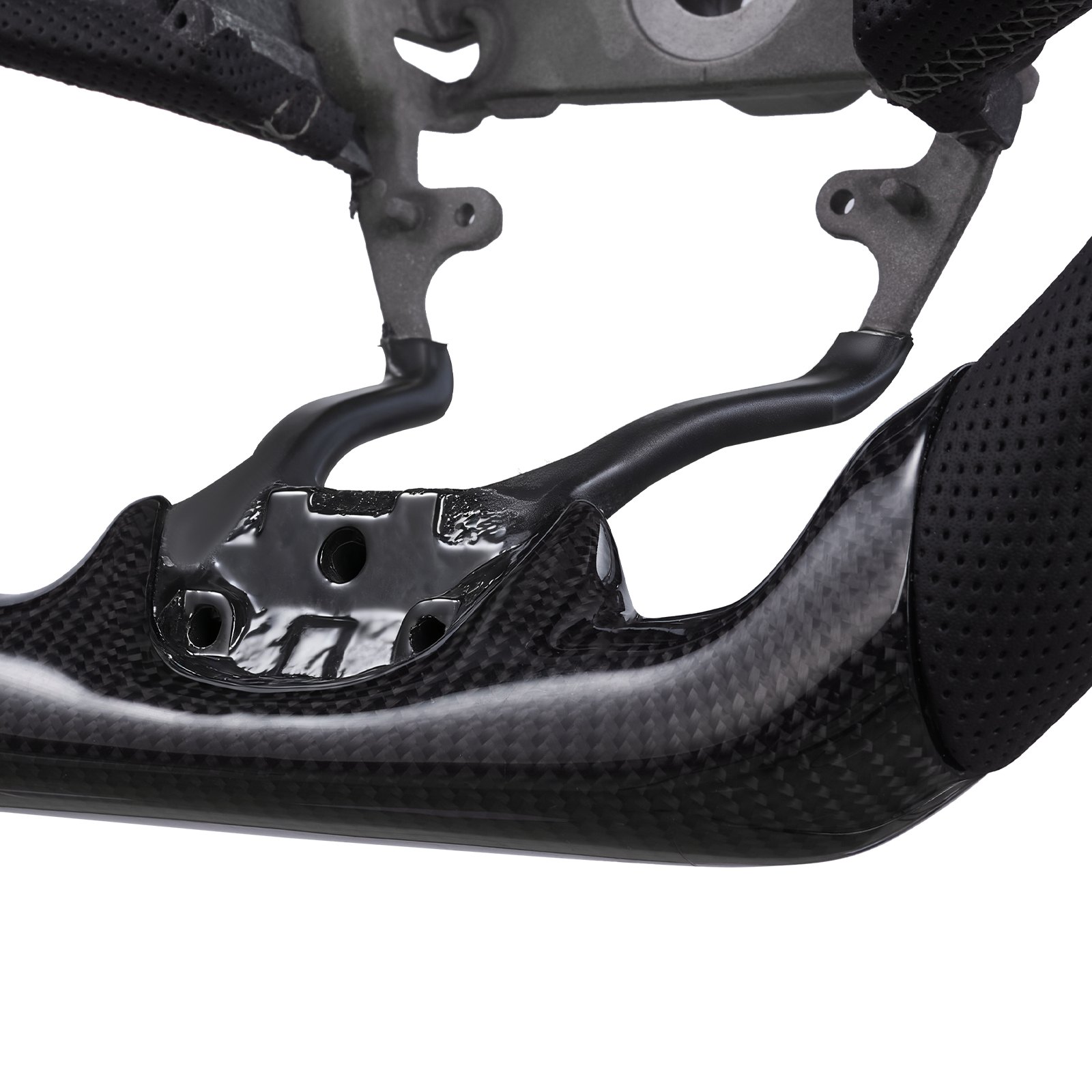 VEVOR Steering Wheel for 2016-2021 Honda Civic, Carbon Fiber Steering Wheel D-Shaped Flat-Bottom, Leather Grip with Non-Slip Texture & Precise Stitching, Accessories Replacement for Honda Civic, Black
