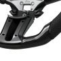 VEVOR Steering Wheel for 2010-2014 Ford Mustang, Carbon Fiber Steering Wheel D-Shaped Flat-Bottom, Leather Grip with Non-Slip Texture & Precise Stitching, Accessories Replacement for Mustang, Black