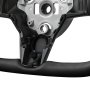 VEVOR Steering Wheel for 2016-2023 Tesla Model 3, Carbon Fiber Steering Wheel D-Shaped Flat-Bottom with Heating Function, Leather Grip with Non-Slip Texture, Accessories Replacement for Model 3, Black