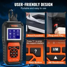 VEVOR BMW OBD2 Scanner Diagnostic Tool, For BMW/Mini/Rolls-Royce, Full System Diagnostic Scan Tool, 12 Special Functions, Car Read Code Reader with CBS SAS EPB ECM DME/DDE Oil Reset Battery Matching