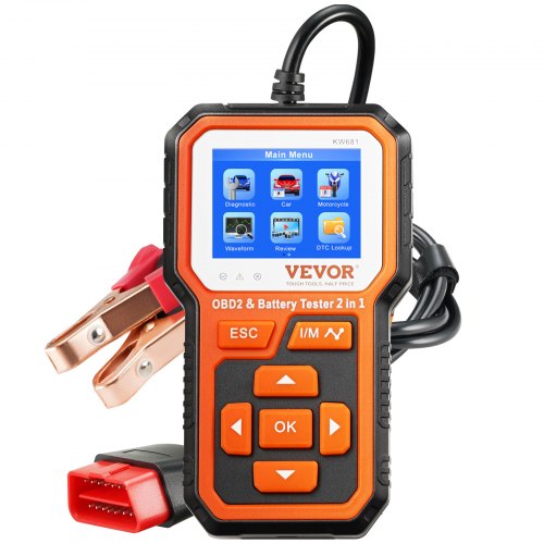 VEVOR OBD2 Scanner Diagnostic Tool, 2 in 1 OBD2 Scanner Battery Tester, Check Engine Light, 6V/12V Car Battery Charging Cranking Test, Car Code