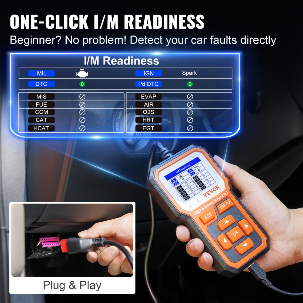 VEVOR OBD2 Scanner Auto OBDII Code Reader Car Diagnostic Tool Check Engine Fault