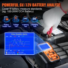 VEVOR OBD2 Scanner Battery Tester 6V/12V - Upgrade 2 IN1 OBD Scanner Diagnostic Tool Car 100-2000 Battery Charging Cranking System Test Car Code Reader Scan Tool for All OBDII Protocol Cars Since 1996