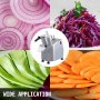 VEVOR 110V Commercial Fruit and Vegetable Cutter Slicer Machine 550W Multi-Functional Food Processor with Detachable 5-Blades Perfect for Cucumber Onion Carrot Slicing Shredding Dicing