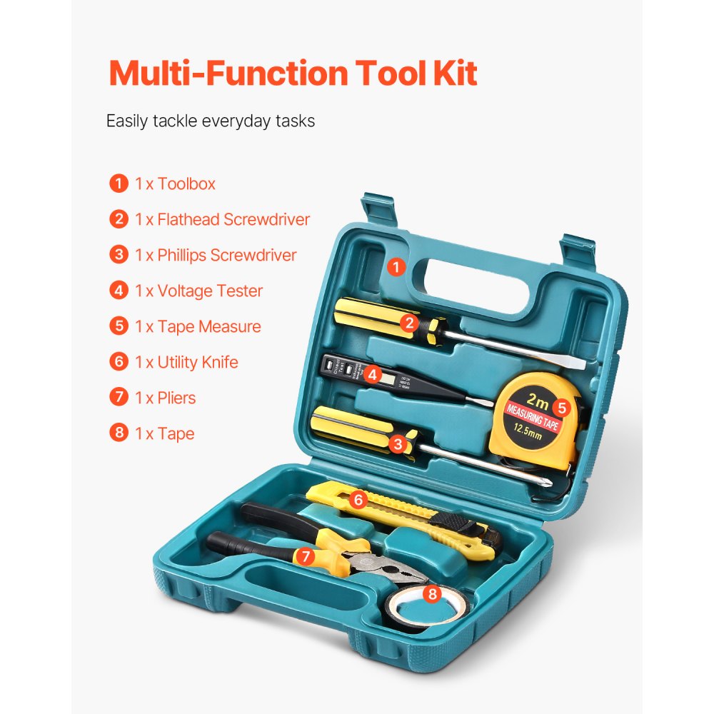 VEVOR Car Emergency Kit, 2-in-1 First Aid Kit with Jumper Cables, Essential Roadside Emergency Car Kits for Vehicle, Travel and Home, 32-Piece Auto Road Side Assistance Tools with Medical Aid Kits