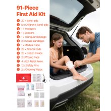 32 Pcs Car Emergency Kit with Medical Emergency First Aid Kit for Vehicles