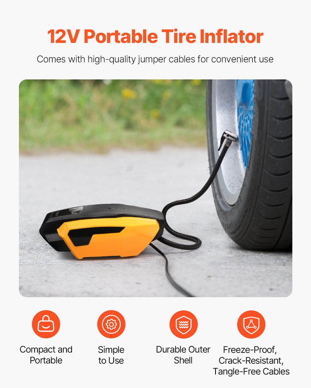 VEVOR Car Emergency Kit, 2-in-1 First Aid Kit with Jumper Cables, Essential Roadside Emergency Car Kits for Vehicle, Travel and Home, 32-Piece Auto Road Side Assistance Tools with Medical Aid Kits
