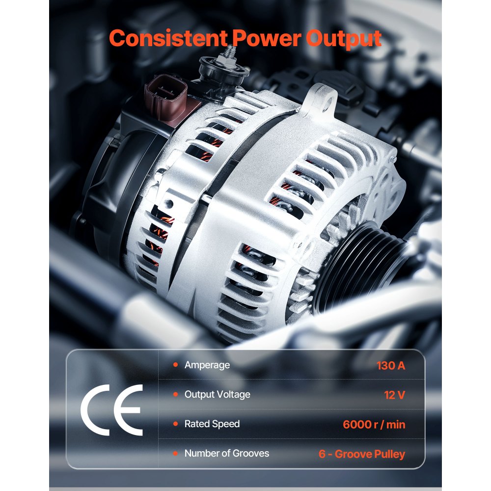 VEVOR Car Alternator 11032, Fit for Toyota Highlander V6 3.3L 2004-2007, Sienna 2004-2006, Lexus RX330 3.3L 2004-2006, Automotive Replacement Alternator 27060-0A100, 27060-0A130, AL3315X, 400-52140R