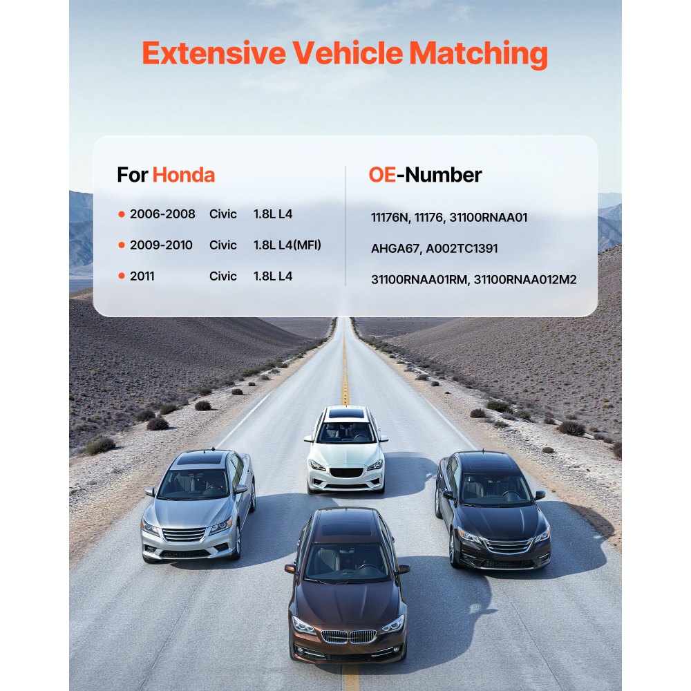 VEVOR Car Alternator 11176, Fit for Honda Civic 1.8L L4 2006-2008 2011, Civic 1.8L L4 (MFI) 2009-2010, Automotive Replacement Alternator 31100RNAA01, 31100RNAA012M2, 31100RNAA01RM, AHGA67, A002TC1391