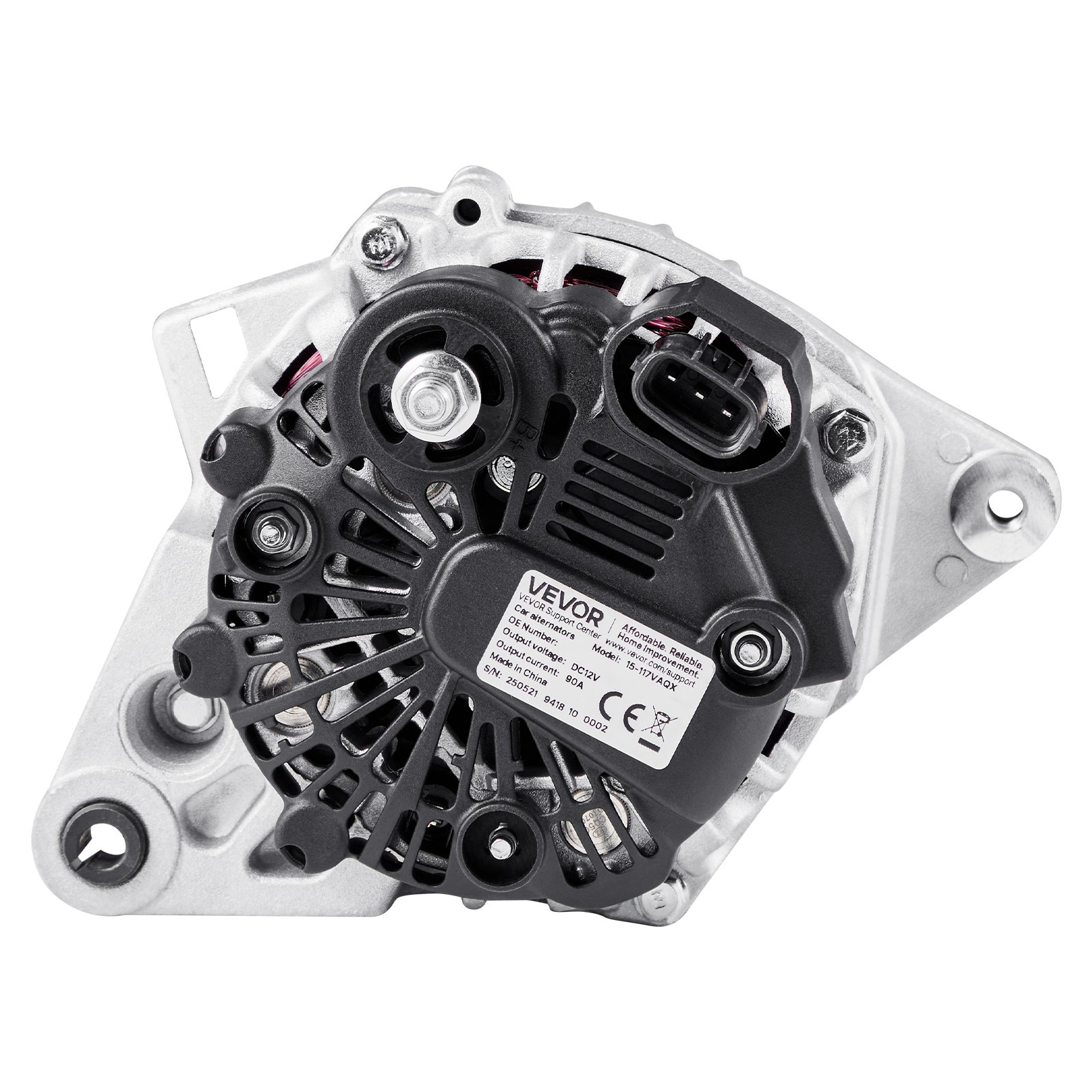 VEVOR Car Alternator 11311N, Fit for KIA Spectra5 L4 2.0L 2007-2009, Soul 2010-2011, for HYUNDAI Elantra L4 2.0L 2007-2012, Automotive Replacement Alternator 211311, 2655635, 3730023650, 40046020