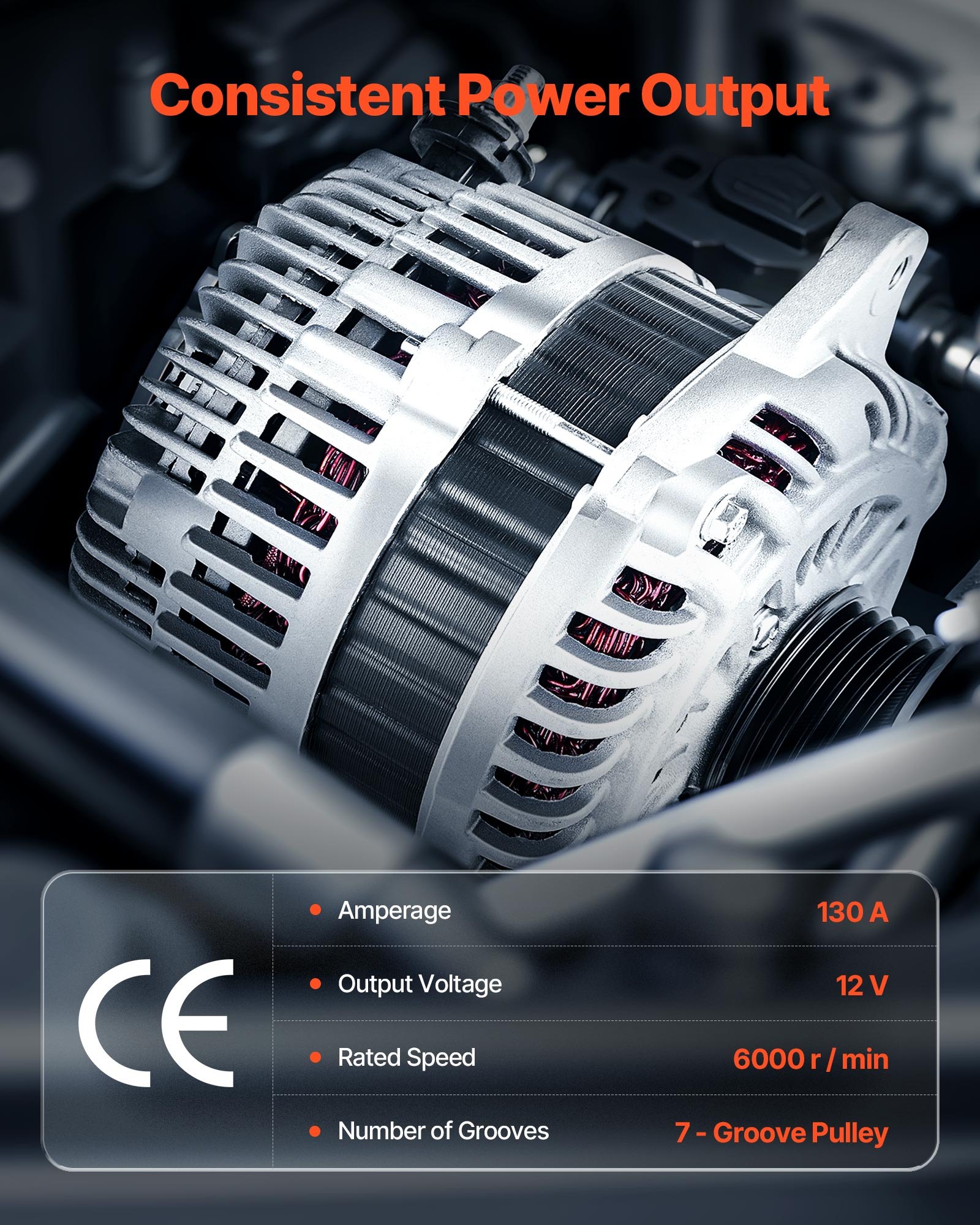 VEVOR Car Alternator 11341, Fit for Nissan Altima V6 3.5L 2007-2010, Maxima 2009-2010, Murano 2009-2014, Quest 2011-2017, for Saturn Aura 2007-2008, Automotive Replacement Alternator 11557, AMT0228