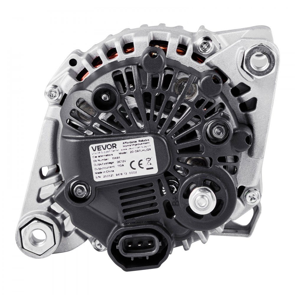 VEVOR Car Alternator 11491, Compatible with Hyundai Sonata 2.4L 2010-2013, Kia Optima 2.4L 2011-2013, Automotive Replacement Alternator with Aluminum Housing and Pure Copper Round Coil, 37300-2G150