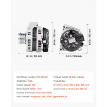 Alternator Car Alternator for Chevy Express 2500 V6 4.3L V8 6.0L 18-19 GMC