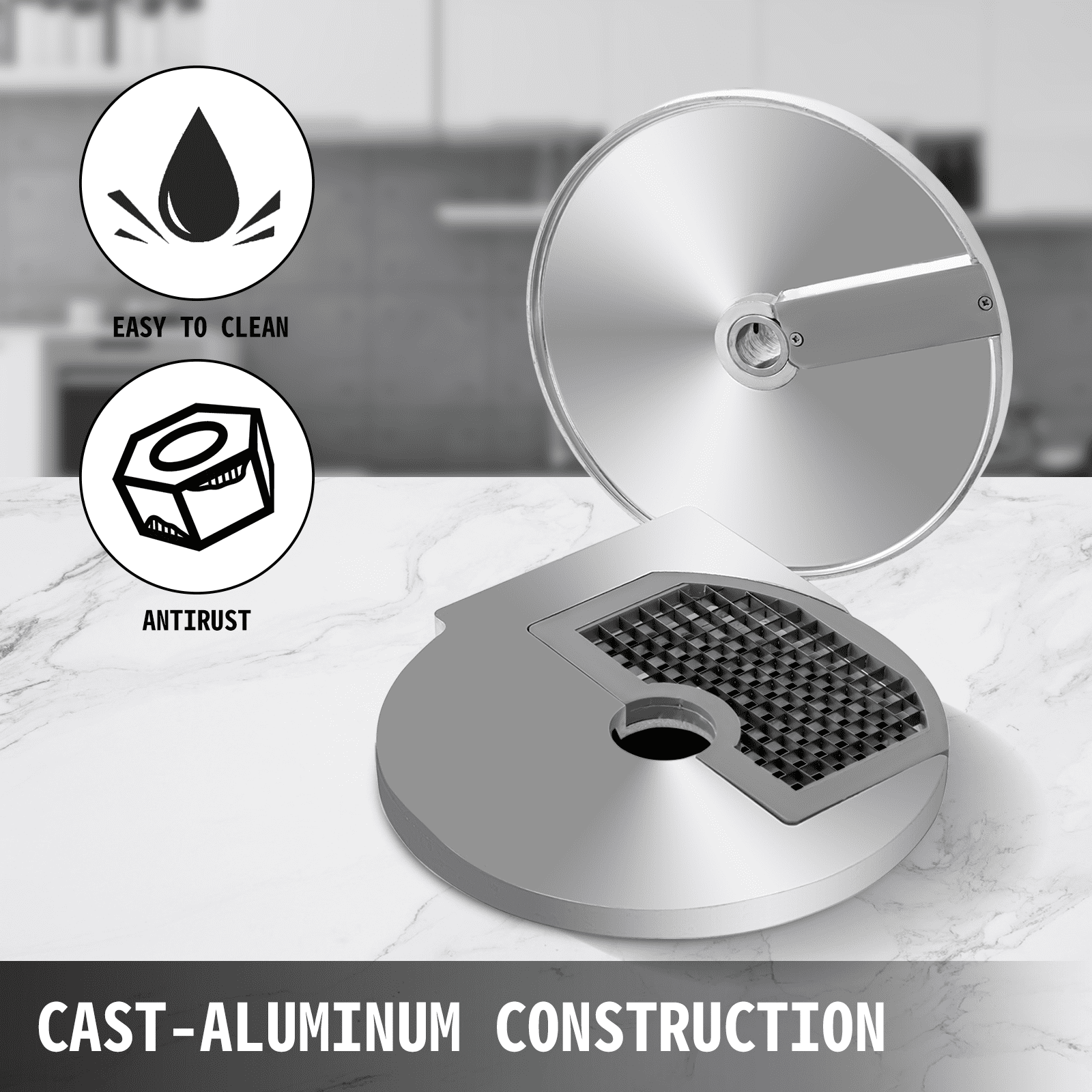 VEVOR Dicing Grid 0.4"x0.4" Dices, Vegetable Cutter Disc 420 Stainless Steel Blades, Vegetable Cutter Accessory, Aluminum Alloy Material Food Processor Discs, for Dicing Potatoes Carrots Cucumbers