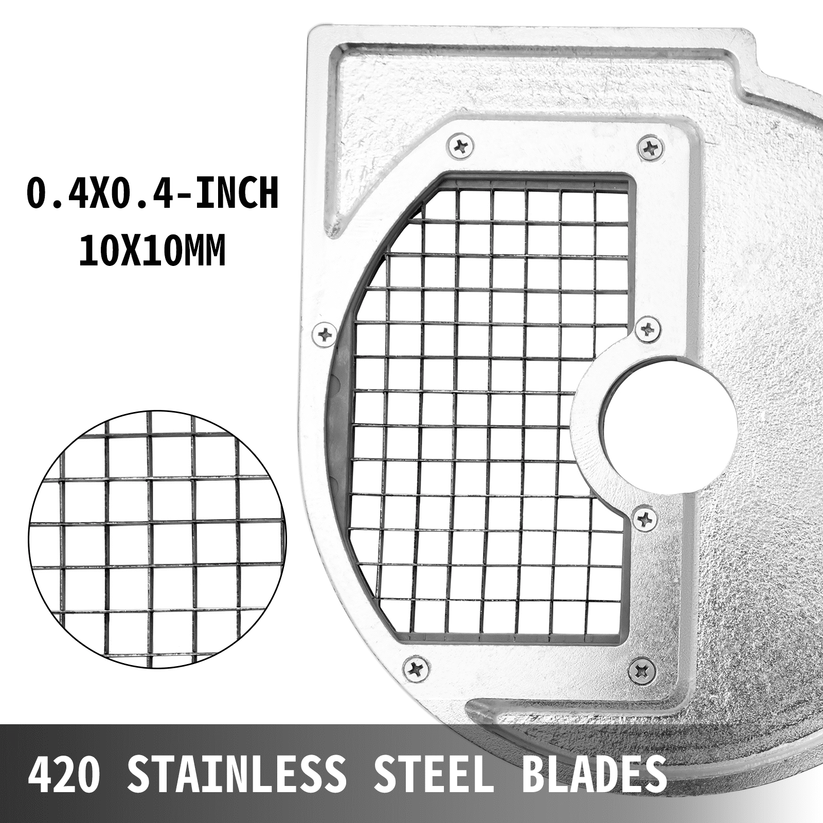 VEVOR Dicing Grid 0.4"x0.4" Dices, Vegetable Cutter Disc 420 Stainless Steel Blades, Vegetable Cutter Accessory, Aluminum Alloy Material Food Processor Discs, for Dicing Potatoes Carrots Cucumbers