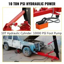 VEVOR Car Frame Puller Set, 6 Ton PSI Air Pump Frame Puller, 10000 PSI Foot-Operated Hydraulic Pump, 3 Ton Air Bag Jack, Auto Body Frame Straightener, with Double-Head Clamps And Casters