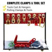 VEVOR Car Frame Puller Set, 6 Ton PSI Air Pump Frame Puller, 10000 PSI Foot-Operated Hydraulic Pump, 3 Ton Air Bag Jack, Auto Body Frame Straightener, with Double-Head Clamps And Casters