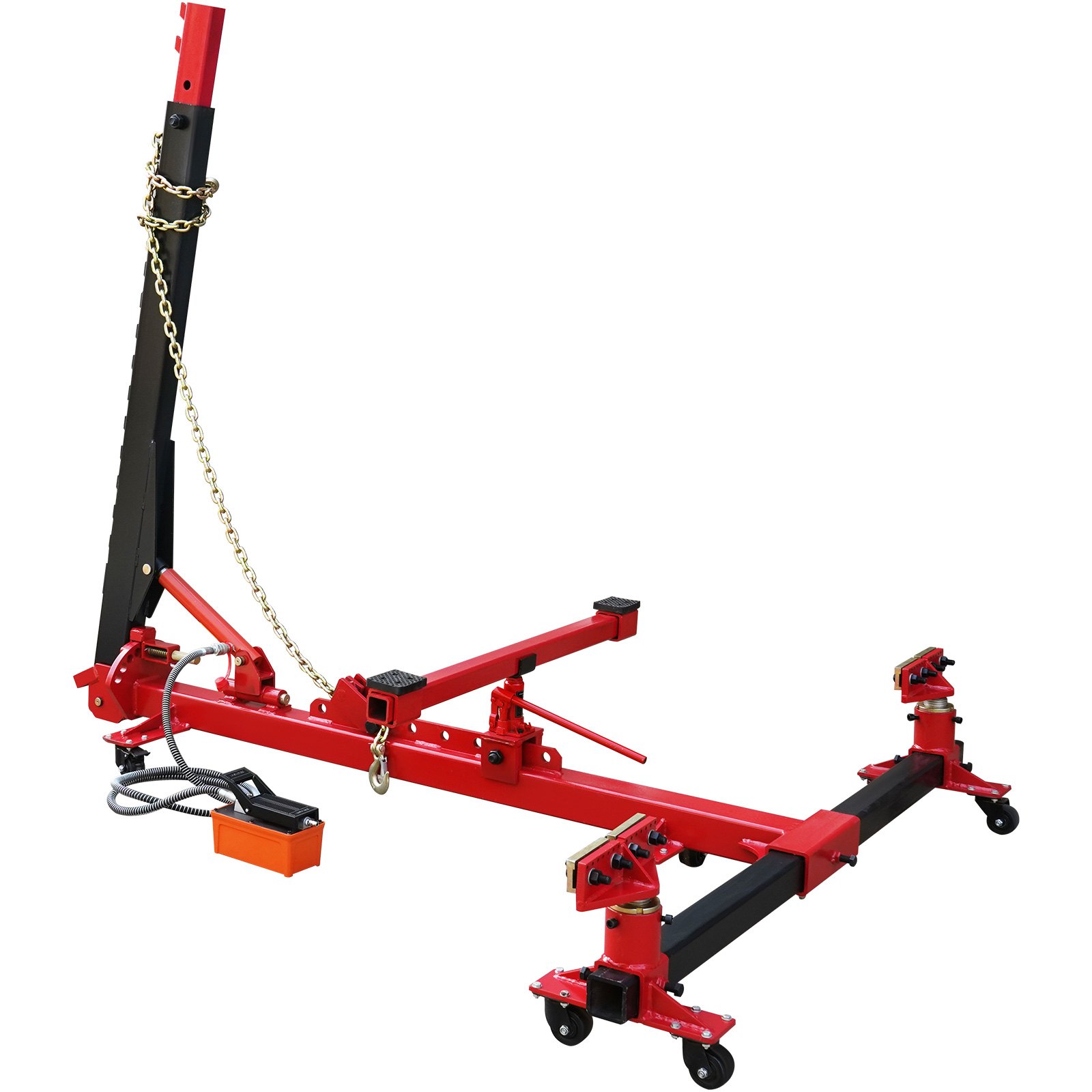 VEVOR Car Frame Puller Set, 6 Ton PSI Air Pump Frame Puller, 10000 PSI Foot-Operated Hydraulic Pump, 3 Ton Air Bag Jack, Auto Body Frame Straightener, with Double-Head Clamps And Casters